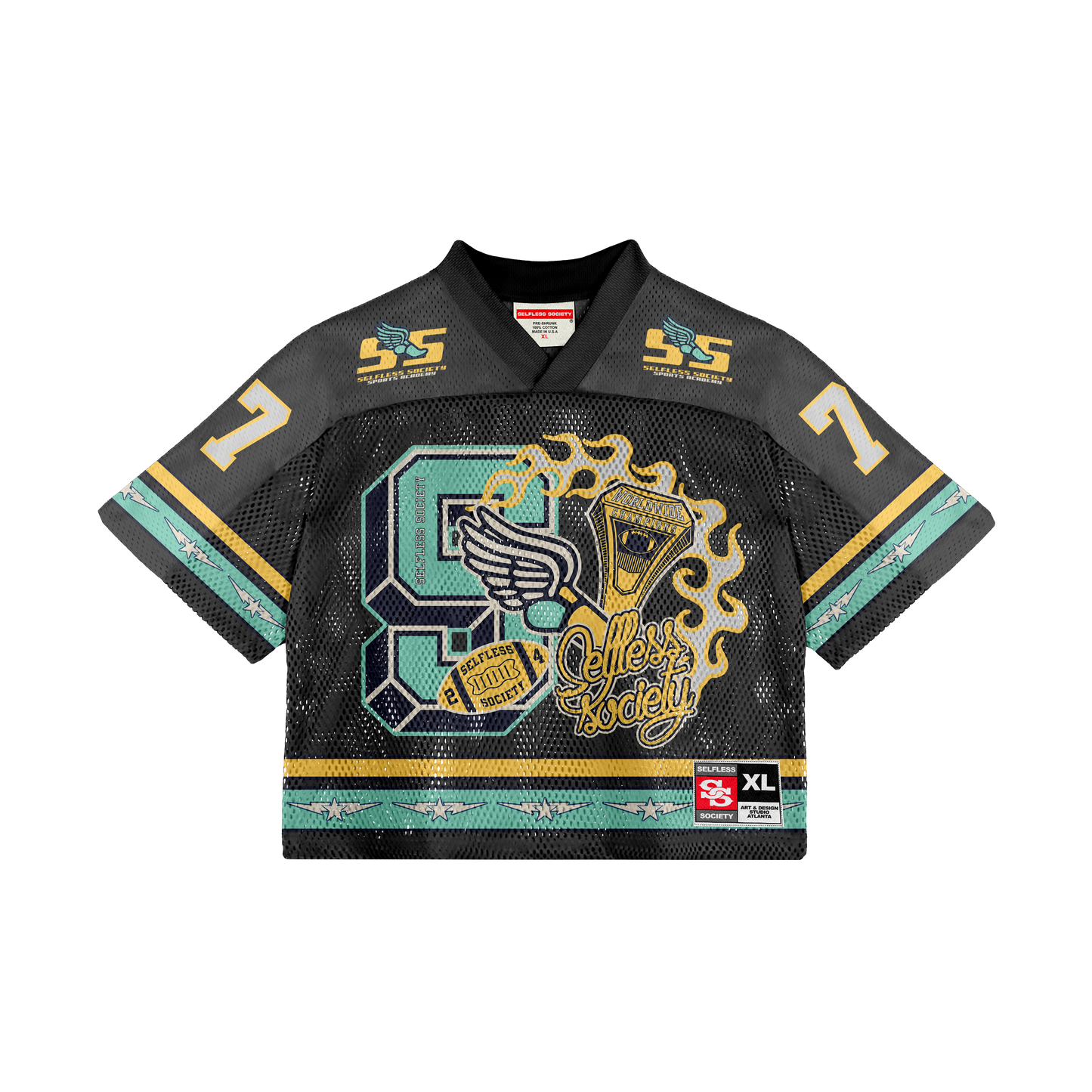 **Dark Grey and Teal “Members Only” Football**
