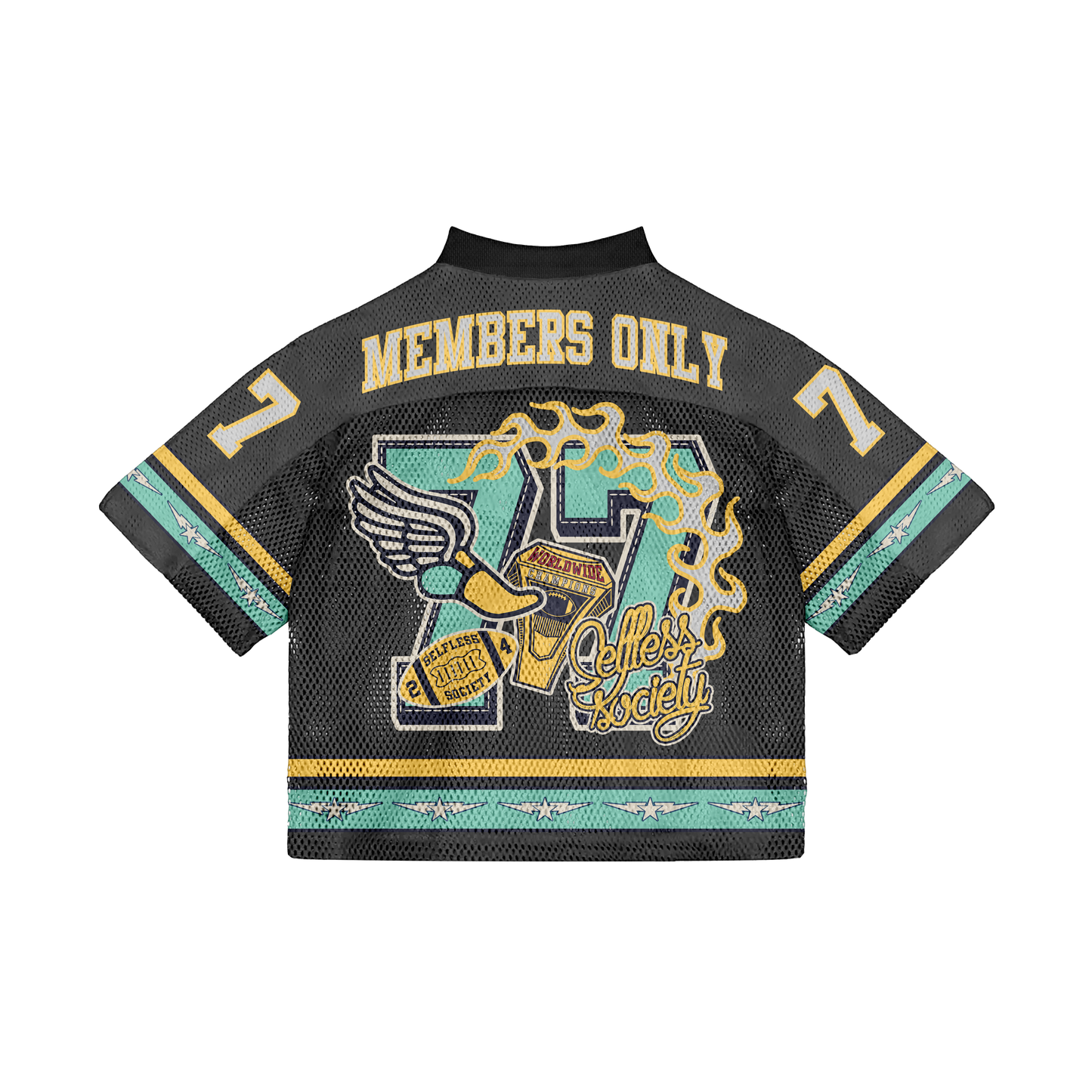**Dark Grey and Teal “Members Only” Football**