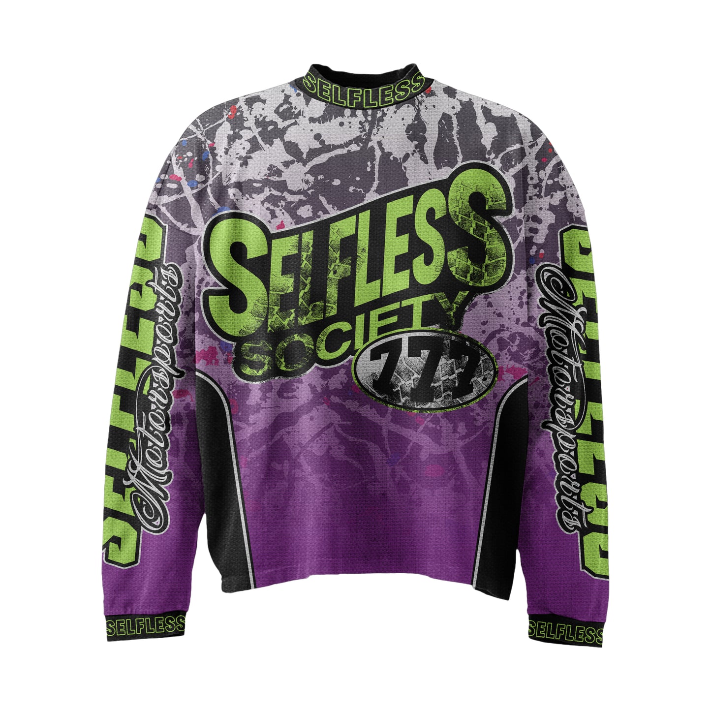 Purple/Neon Yellow Moto Jersey