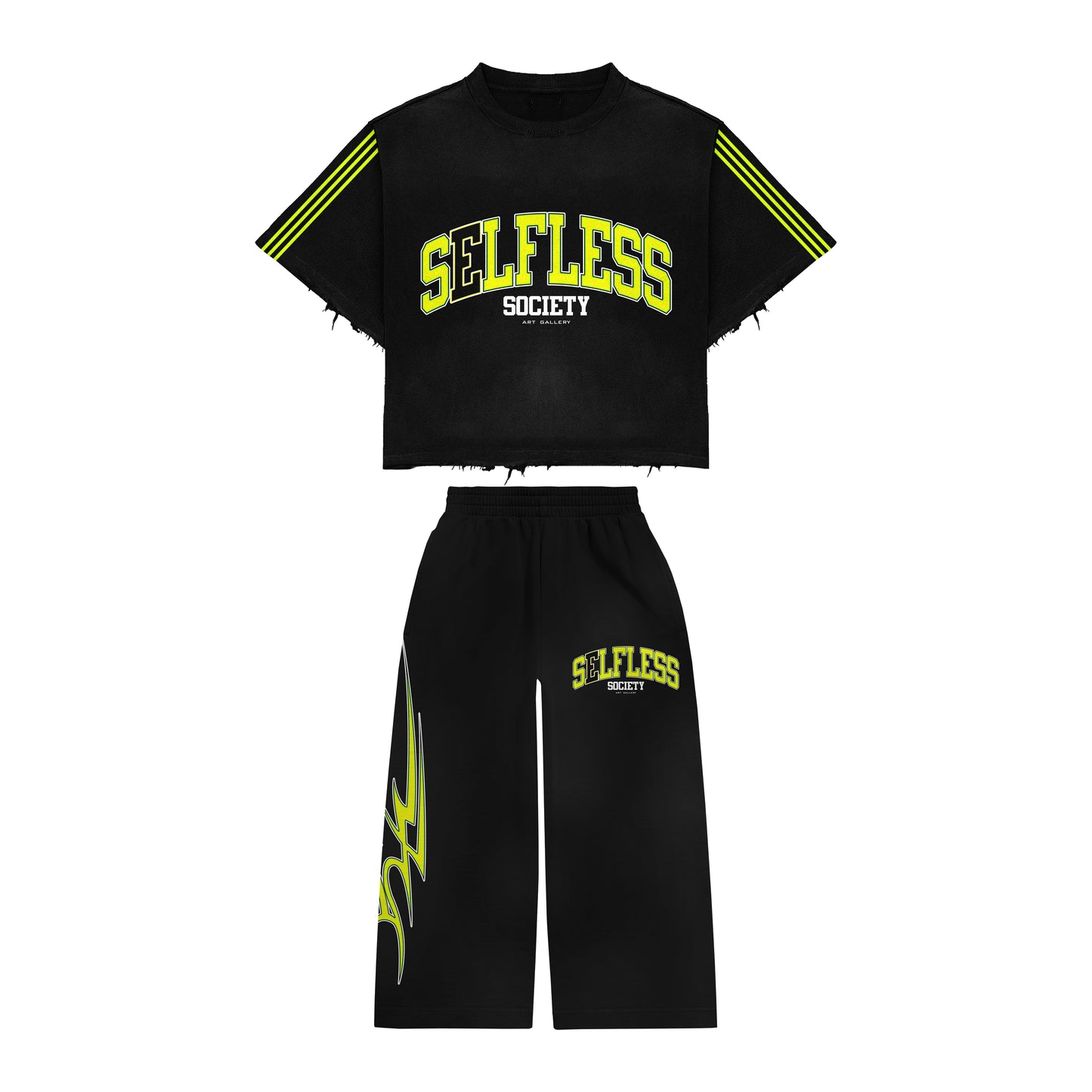 Yellow/Green Sweater Shirt Set