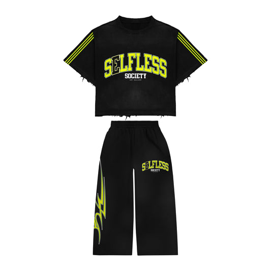 Yellow/Green Sweater Shirt Set